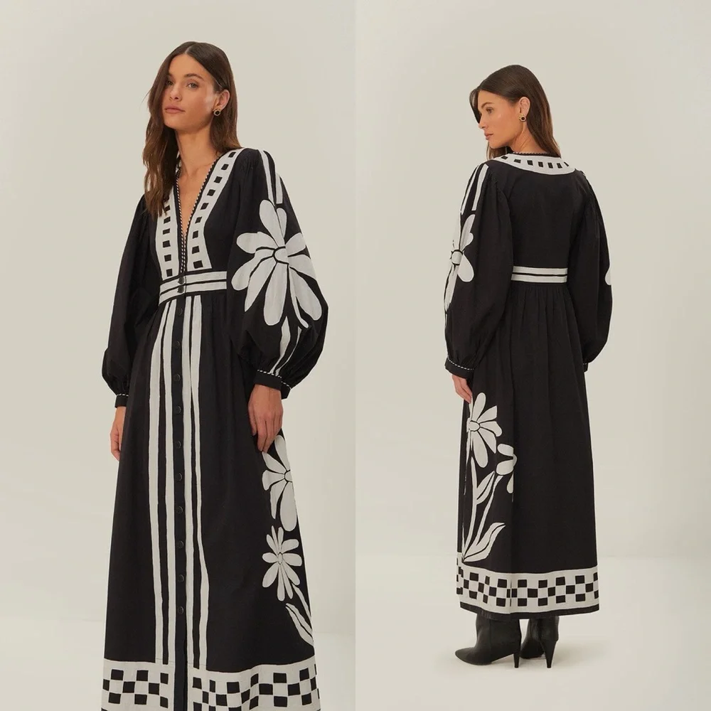 NWT FARM Rio Black Nature Maxi Dress Sz XXS - Picture 3 of 11